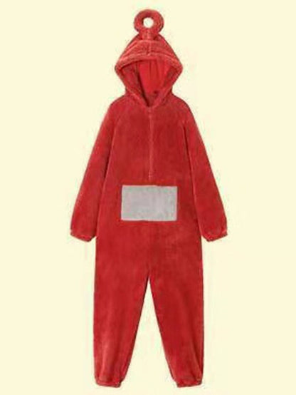 Adults' Kigurumi Pajamas Nightwear Alien Teletubbies Character Onesie Pajamas Flannel Cosplay For Men and Women Christmas Animal Sleepwear Cartoon Festival / Holiday Costumes