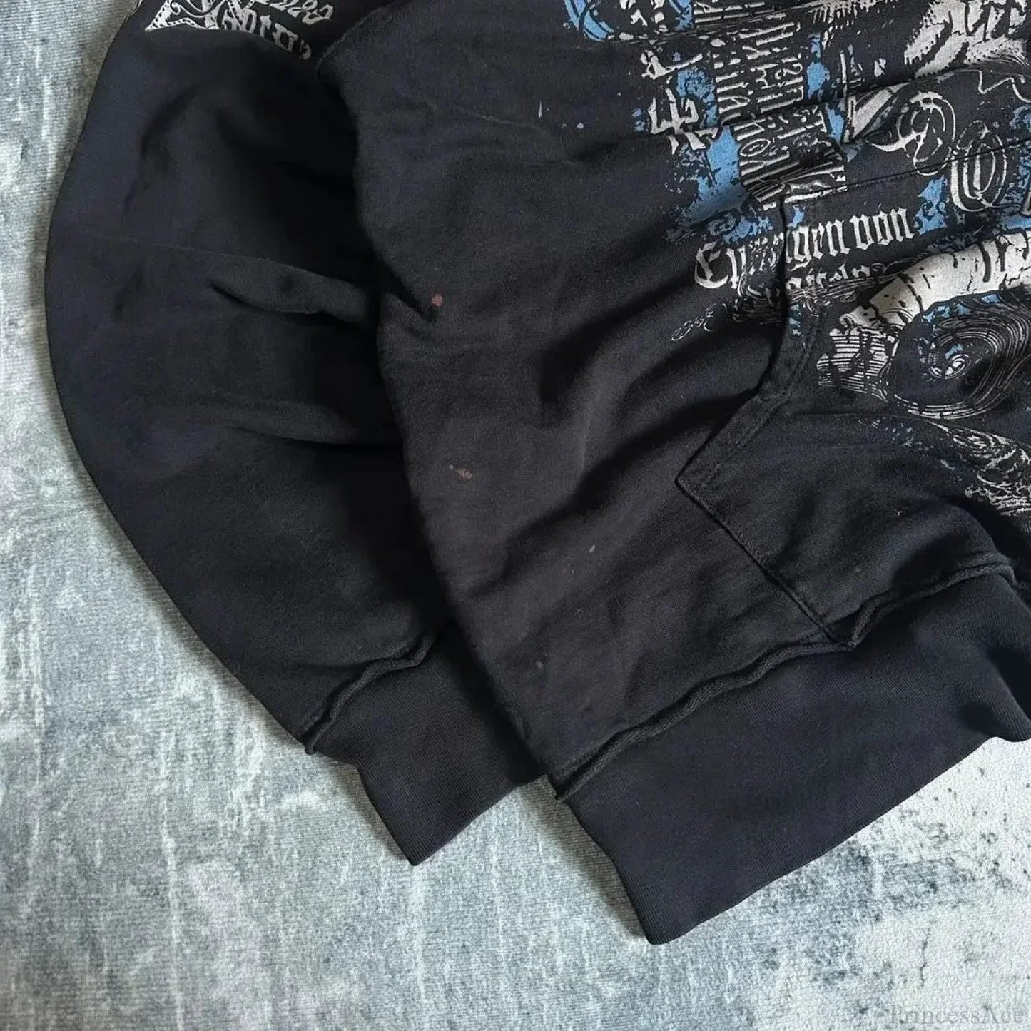 Distress Medieval Vintage Zip Hoodie
