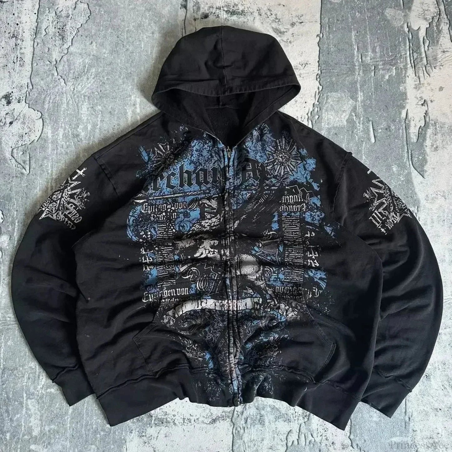 Distress Road Medieval Zip Hoodie
