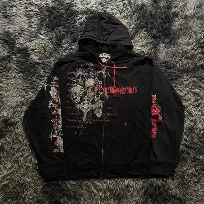 Distress Road Medieval Zip Hoodie