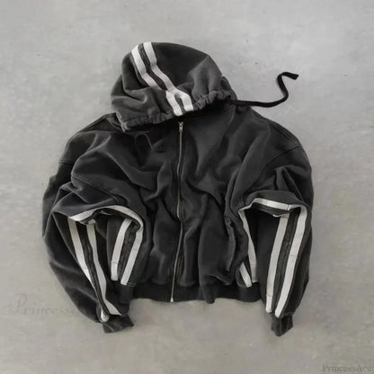 Distress Vintage Gothic Skull Hoodie