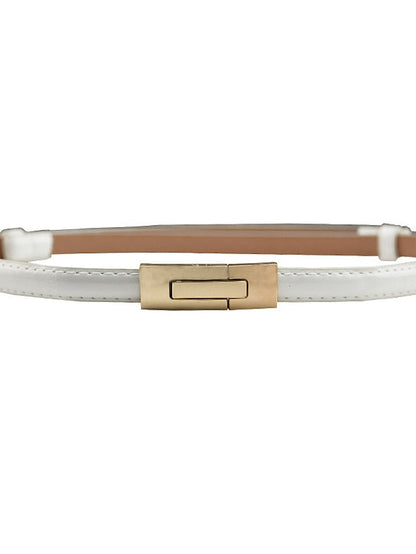 Skinny Belt Party Street Dailywear Holiday Gold Silver Belt Pure Color Blue Fall Winter Spring Summer for Women