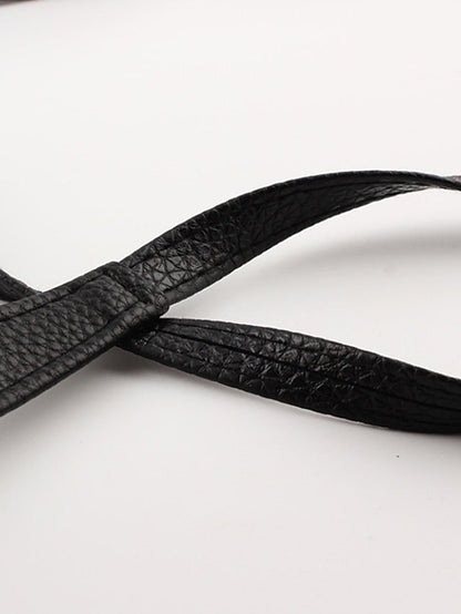Unisex Wide Belt PU Leather Buckle Free Knot Decor Casual Classic Party Daily White Black Coffee for Women