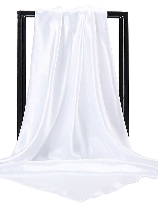 1pcs 90*90cm Solid Colors Neckerchief Hijab Scarf For Women Silk Satin Headband Hair Scarves Female Square Shawls Head Scarfs For Ladies for Women