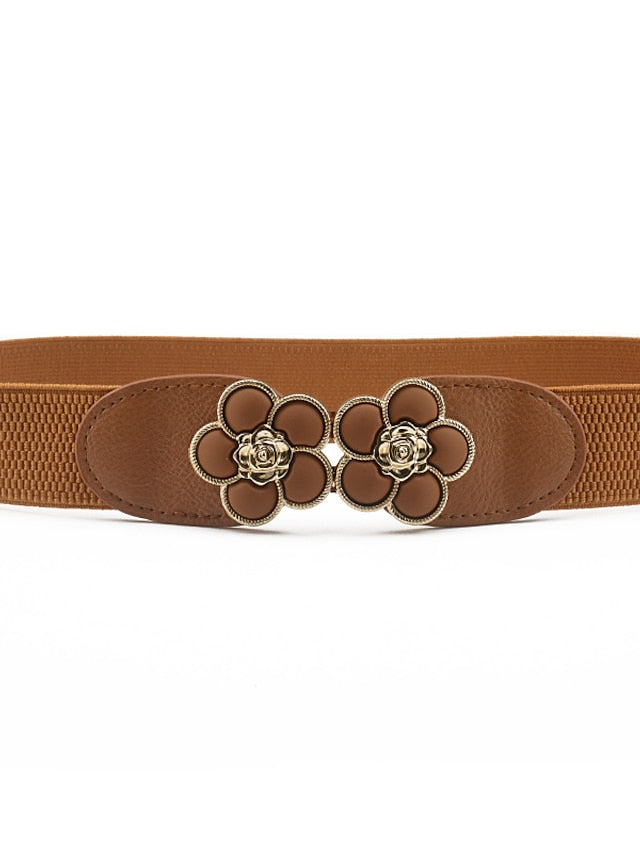 Buckle Party Wedding Street Dailywear Black White Belt Pure Color Red Khaki Fall Winter Spring for Women