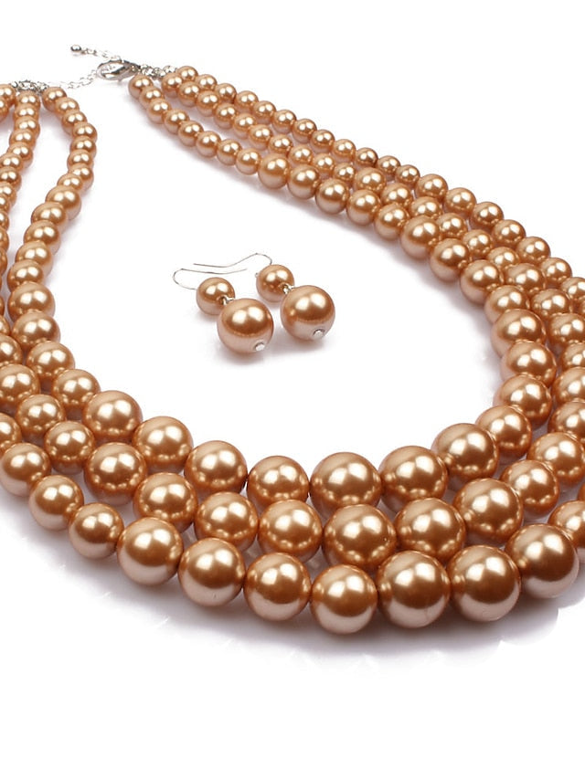 necklace Chic & Modern Party Pure Color Jewelry Sets / Imitation Pearl / White / Red / Purple / Fall for Women