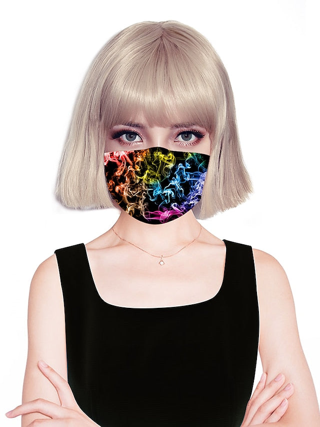 Face cover Spandex Fashion Home SmokeMask Print Layered Fall Winter Spring for Women