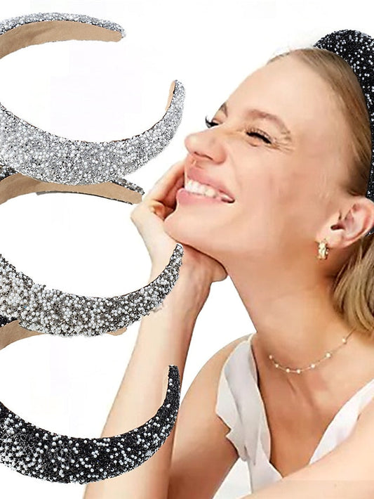 1PC Headbands Headband For Daily Glitter Synthetic Silver Silver grey Black for Women