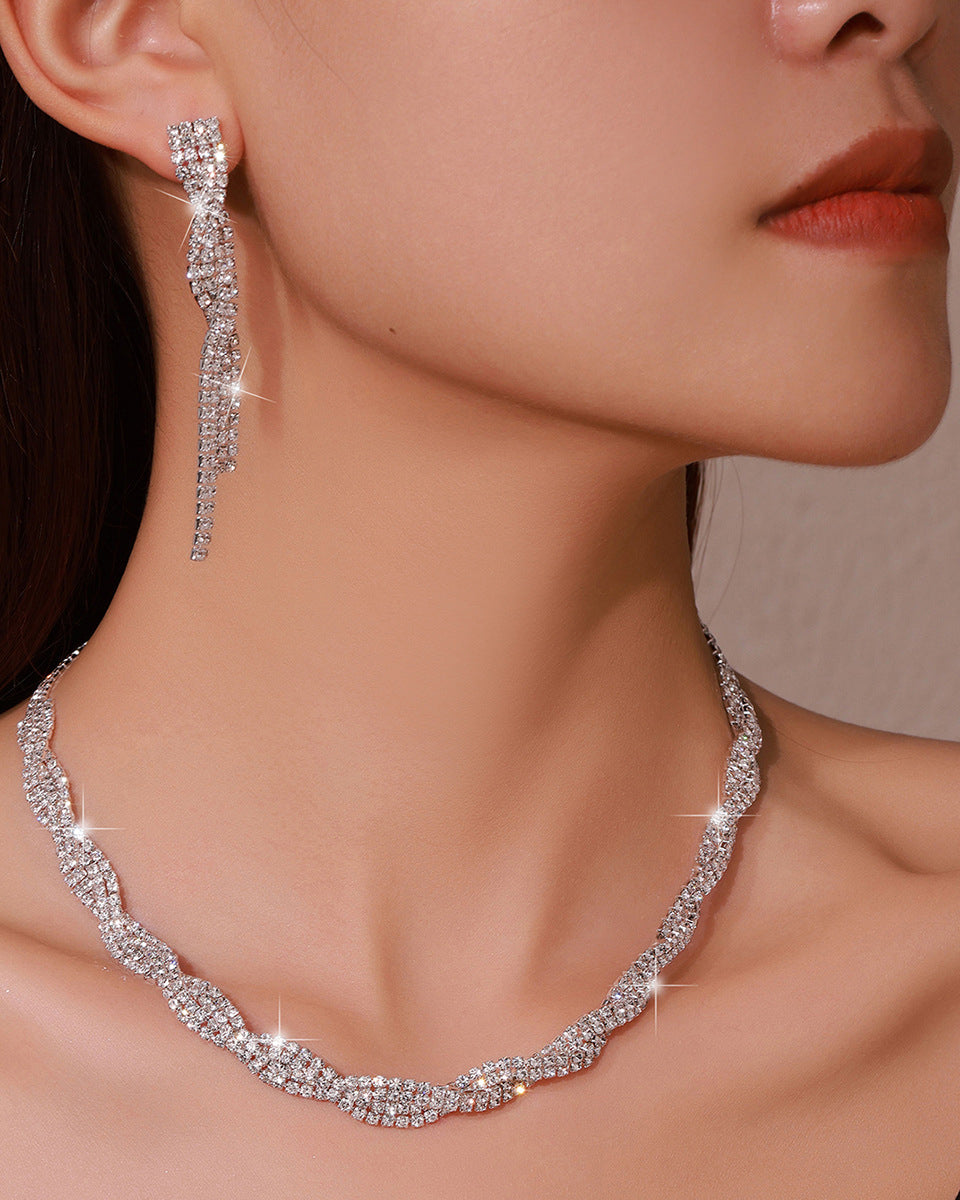 Necklace and Earrings Evening Accessories Two-Piece Set