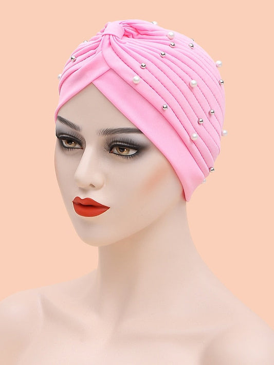 Beanie / Slouchy Party Dailywear Sports Outdoor Beaded Pure Color Red Blue Hat Basic Brown Pink Fall Winter for Women