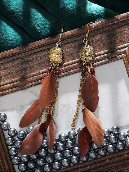 Earrings Archaistic Street Feather Earring for Women