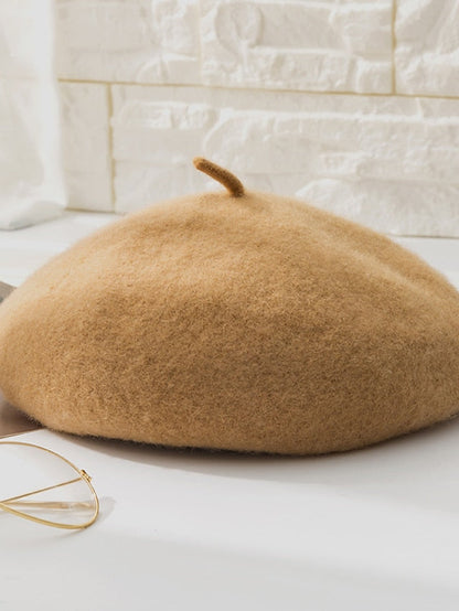 Hat Beret Hat Black Pink Wine Outdoor Street Dailywear Fleece Pure Color Warm Breathable for Women