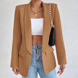 Blazer clásico abierto con solapa para mujer | Ideal para primavera/verano