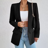 Blazer clásico abierto con solapa para mujer | Ideal para primavera/verano