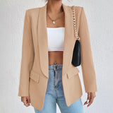 Blazer clásico abierto con solapa para mujer | Ideal para primavera/verano