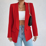 Blazer clásico abierto con solapa para mujer | Ideal para primavera/verano