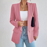 Blazer clásico abierto con solapa para mujer | Ideal para primavera/verano