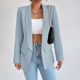 Blazer clásico abierto con solapa para mujer | Ideal para primavera/verano