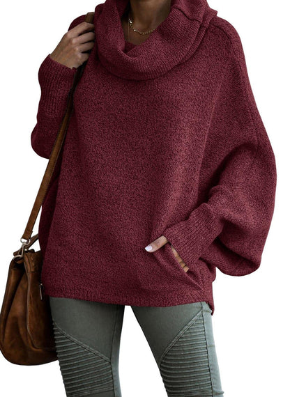 Jersey de cuello alto de cachemira de color liso para mujer | Ideal para otoño/invierno