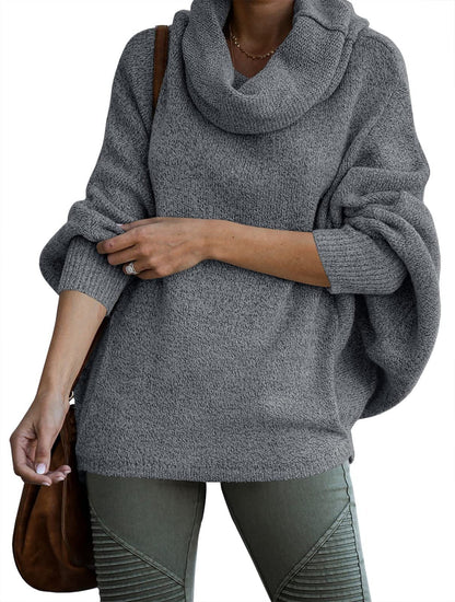 Jersey de cuello alto de cachemira de color liso para mujer | Ideal para otoño/invierno