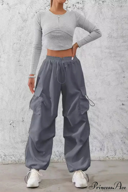 Drawstring Casual Pocket Cargo Pants
