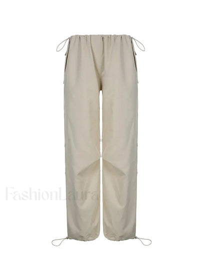 Drawstring Low Waist Baggy Cargo Pants