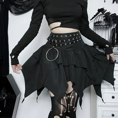 Drawstring Mini Skirt