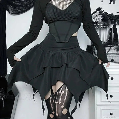 Drawstring Mini Skirt