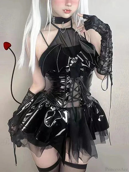 Dress Hollow Bat Mini Outfit