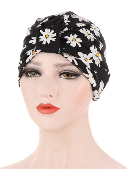 Casual Women Indian Arab Wrap Women Muslim Turban Caps Print Hijab Bonnet Inner Hijab Caps Muslim Headdress Ready To Wear for Women