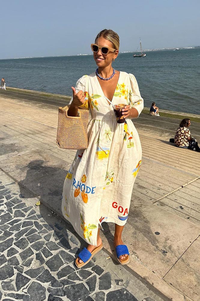 Vestido midi estampado