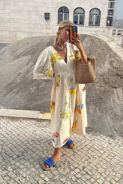 Vestido midi estampado