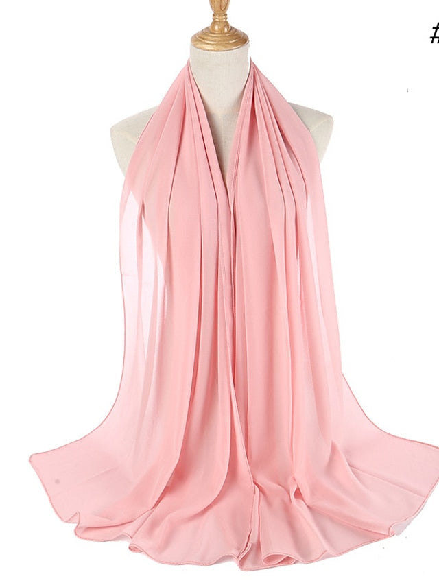 Muslim Hijab Turban Home Party / Evening Daily Solid / Plain Color Polyester Lace Casual Casual / Daily 1 pcs for Women