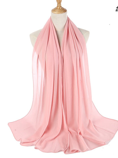 Muslim Hijab Turban Home Party / Evening Daily Solid / Plain Color Polyester Lace Casual Casual / Daily 1 pcs for Women