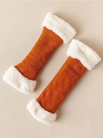 Leg Warmers Boot Cuffs Thick Winter Warm Socks Home Daily Solid Color Polyester Spandex Basic Classic Warm Casual 1 Pair for Women