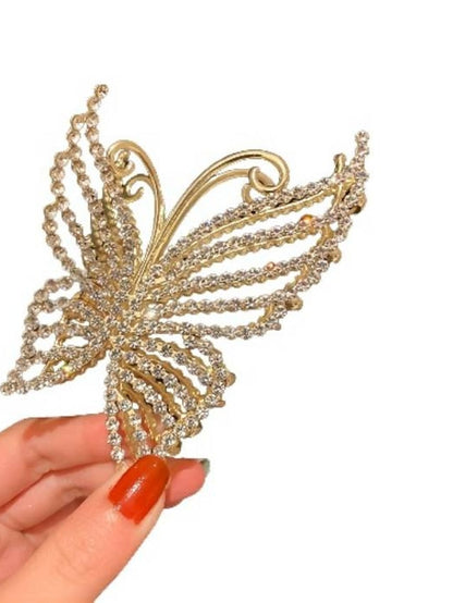 1pc Girls' Hair Claws Butterfly Hair Claw Clip for Girls Extra Large Metal Claw Clips for Thick Hair Pretty Hair Clips 4.5 Inch Big Flower Tassel Claw Clip for Women