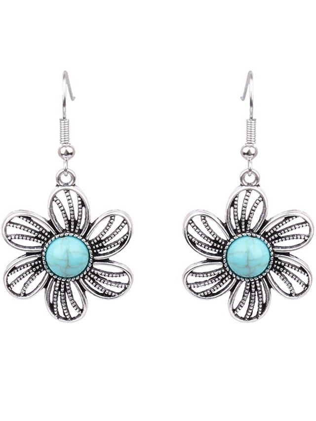 1 Pair Hanging Earrings For Daily Alloy Classic Totem Series for Women