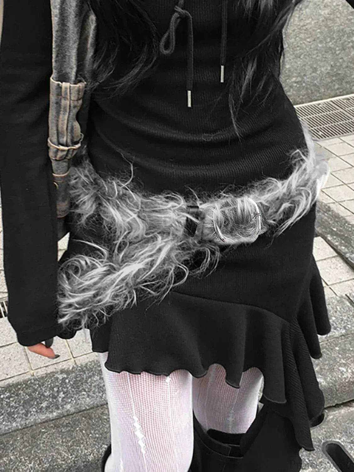Dull False Hair Gothic Leather Strap