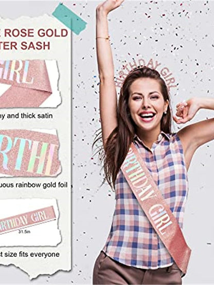 1PC Headbands Headband For Birthday Glitter Alloy Silver Golden Champagne for Women