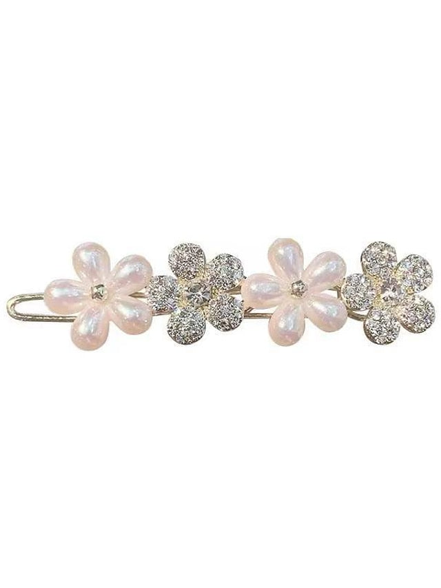 1PC Girls' Hair Clip For Party Evening Birthday Glitter Imitation Pearl Rhinestone Alloy for Women