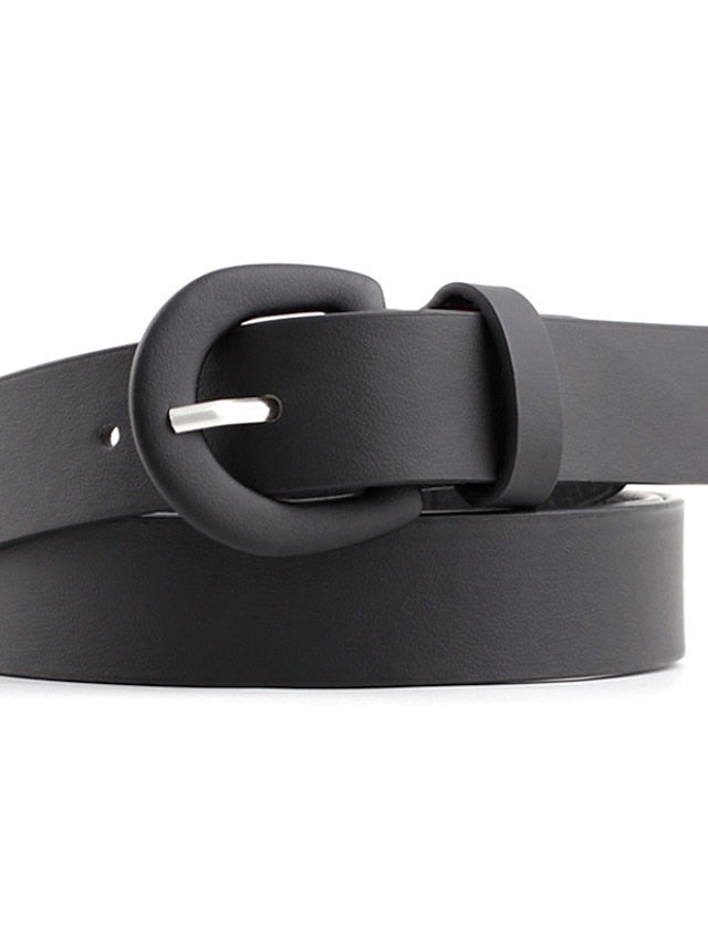 Unisex PU Buckle Belt PU Leather Prong Buckle D-ring Casual Classic Party Daily Black Pink Red Brown for Women