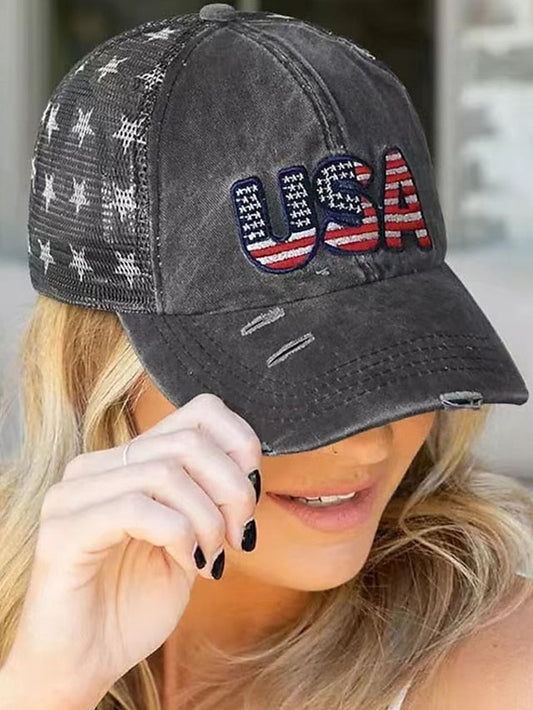 Washed Baseball Cap Men Cotton Dad Hat Usa American Flag Unisex Hip Hop Hat Sport Caps Hip Hop Hats Casual Adjustable Sunshade Hat for Women