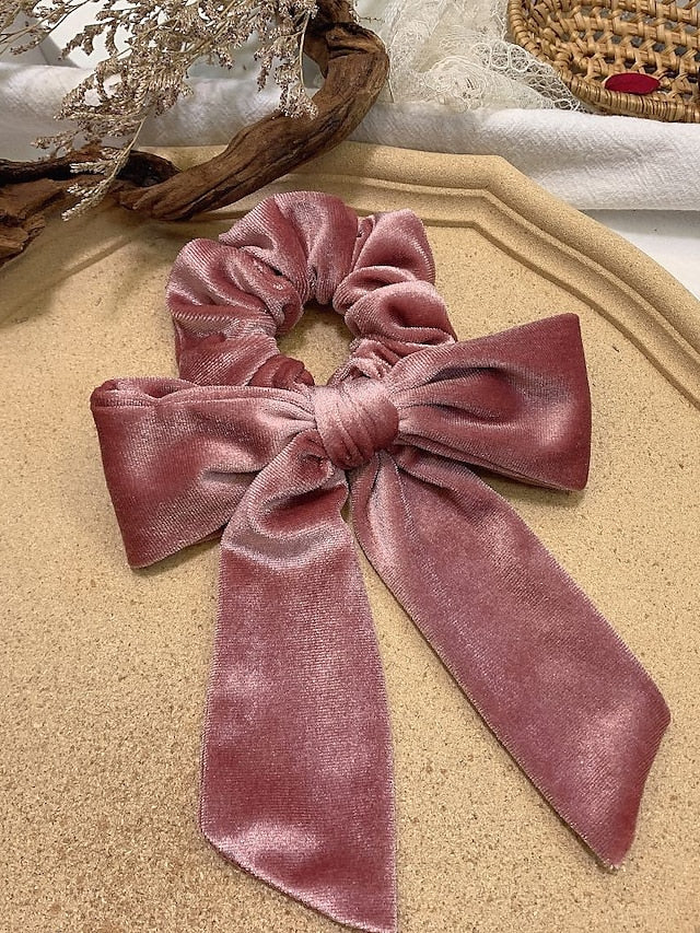 1 Pcs Hair Scrunchies Bowknot Velvet Elastics Hair Bands Scrunchy Hair Rope Ties Hair Bow Ponytail Holder Accessories for Women Girls for Women