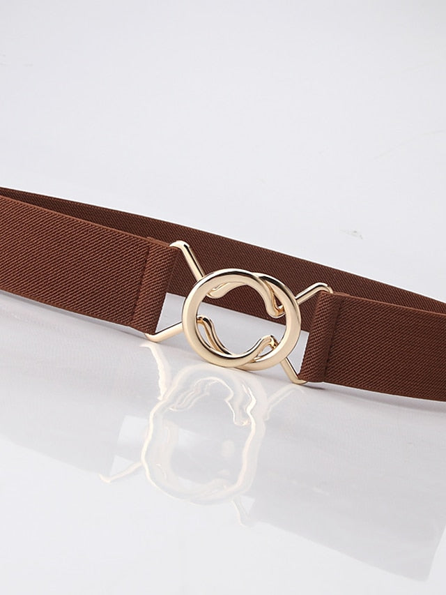 Belt Alloy White Black Gray Pink Camel Wide Belt Outdoor Dailywear Daily Holiday Pure Color / Spring / Summer / Fall / Winter / Coffee for Women