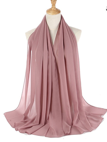 Muslim Hijab Turban Home Party / Evening Daily Solid / Plain Color Polyester Lace Casual Casual / Daily 1 pcs for Women