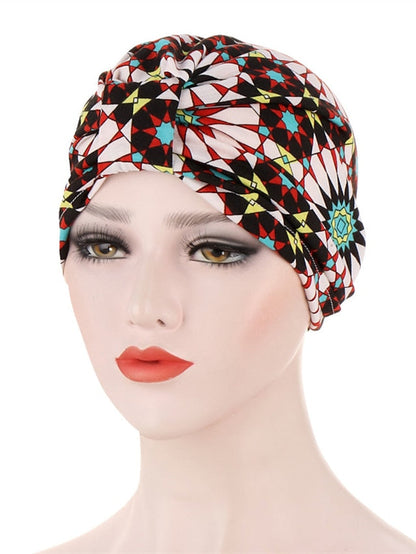 Casual Women Indian Arab Wrap Women Muslim Turban Caps Print Hijab Bonnet Inner Hijab Caps Muslim Headdress Ready To Wear for Women