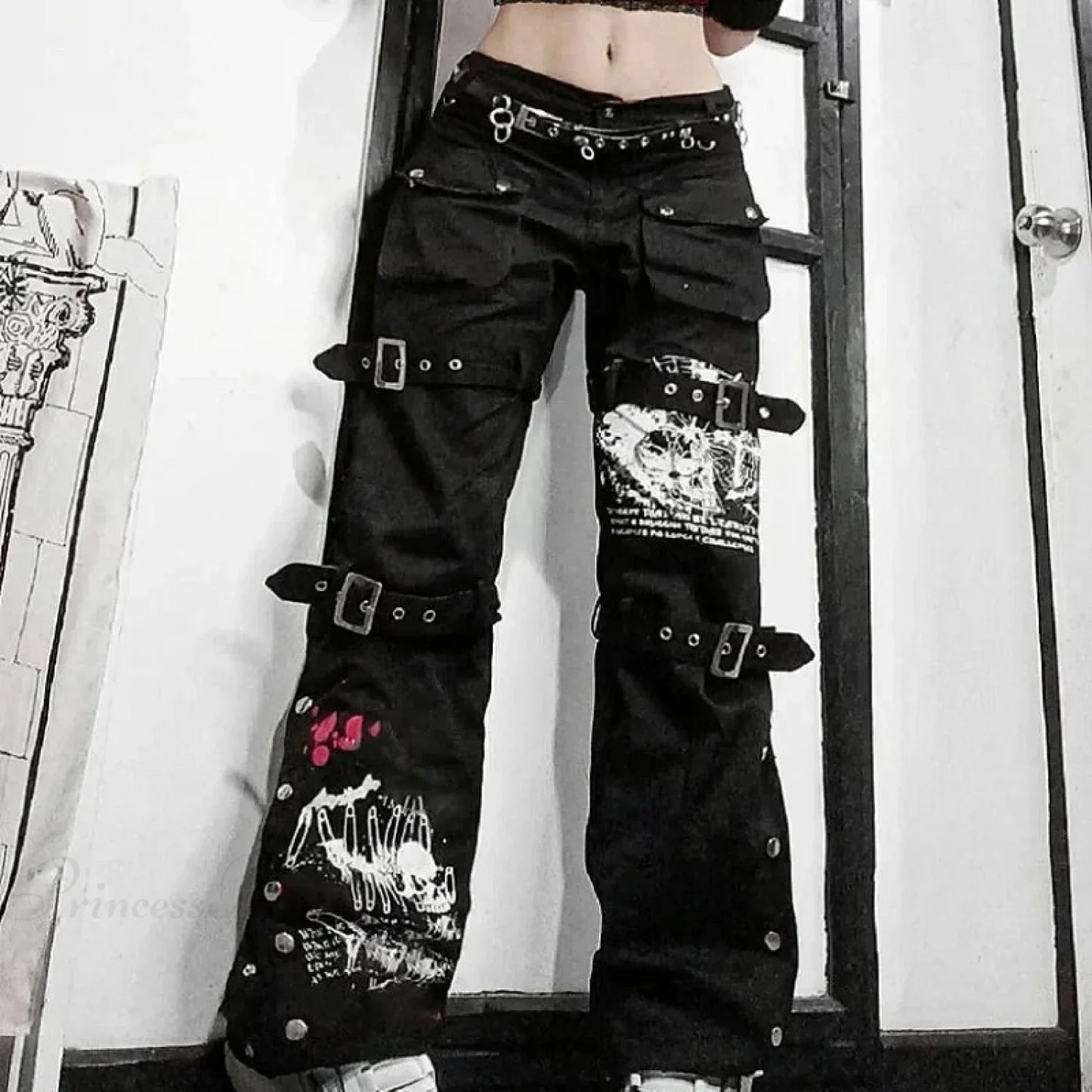 E-woman Gothic Black Cargo Pant