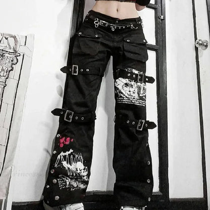 E-woman Gothic Black Cargo Pant
