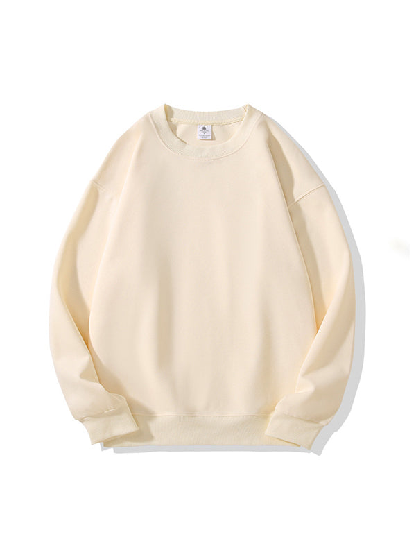 Solid Color Hoodless Crew Neck Sweaters