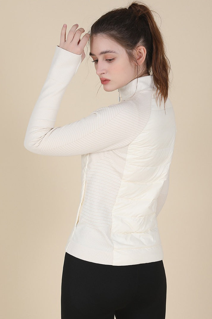 Lightweight Slim Stand Collar Down Puffer Windproof Sports Jacket